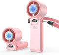 Portable Handheld Fan with Ice Cooler, 199 Speed Personal Fan,5500mAh Rechargeable,20H Cooling Time,20000 RPM Powerful Motor, Summer Essential for Travel/Outdoor/Office, Pink by Unknown