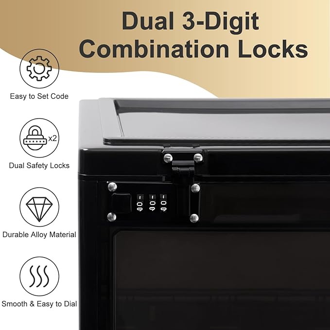 Lalifebuss Large Lock Box for Personal Items, 24 Litre Combination Lockable Storage Box for Office Locker/School/Medicine/Snacks/Phone Jail/Electronic/Home - Image 3