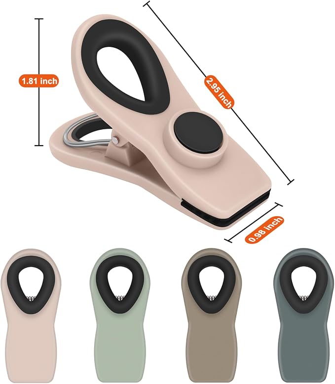 Chip Clips, Magnetic Bag Clips with Air Tight Seal for Food Storage, 16 Pieces, Neutral Color - Image 4