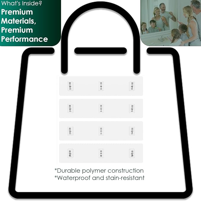 Shower Caddy Adhesive Replacement Stickers for Organizer and Shelf, Bathroom Strips 4 Pack - Image 7