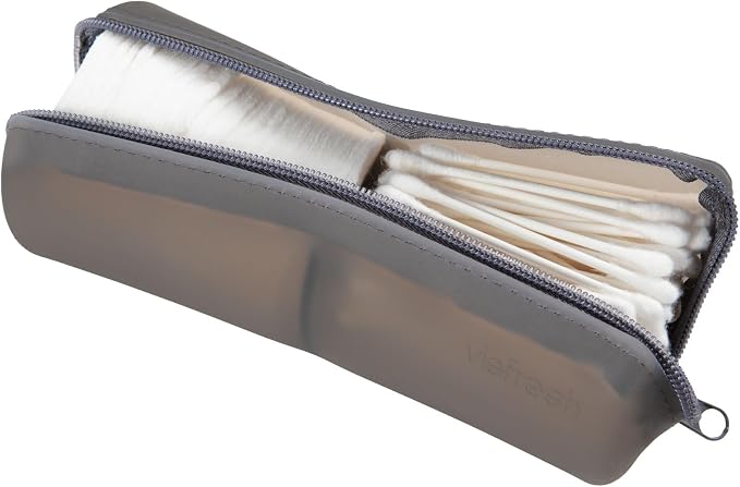 Cotton Round Swab Travel Case, 2-in-1 Beauty Organizer, (Black) by VisFresh