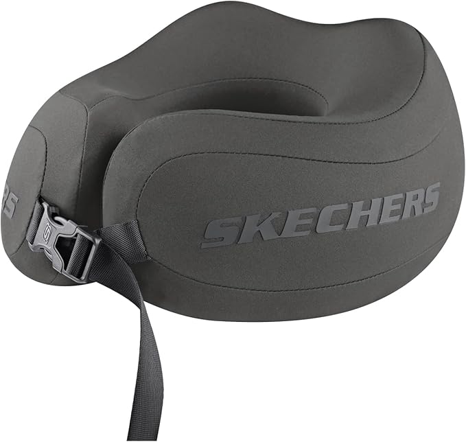 Skechers Neck Pillow for Traveling,Memory Foam Travel Neck Pillow for Airplane Travel Pillow for Flight Headrest Sleep, Portable Plane Accessories,Gray by Unknown