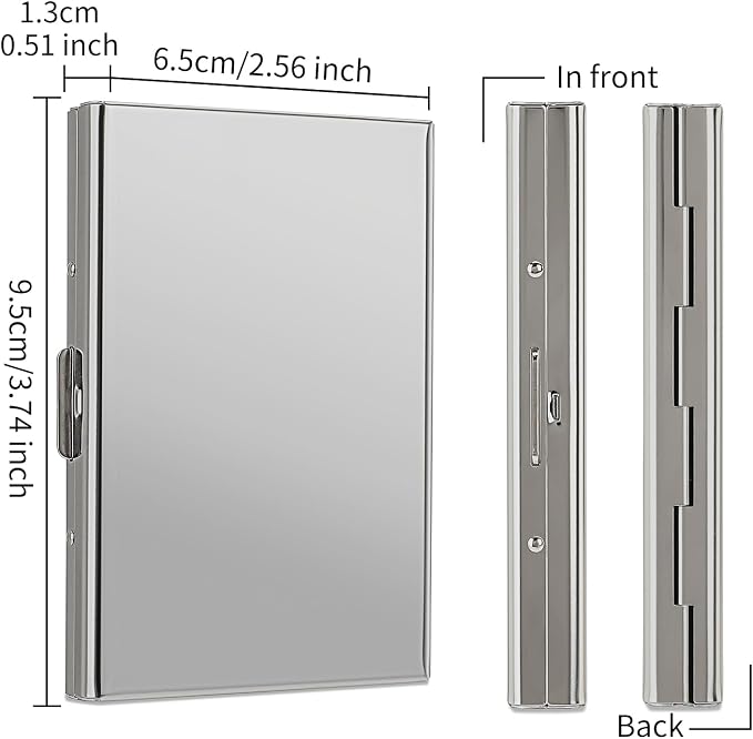Stainless Steel Credit Card Wallet RFID Blocking Metal Case Pocket Business Card Holder for Women and Men - Image 3