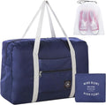 Travel Bag Foldable Duffle Carry on Tote Weekender Overnight Luggage Bag | Travel Bag Carry on Nylon Lightweight Foldable Duffle Tote for Sports Gym Weekender Overnight (With Waterproof Pouch) by INVODA