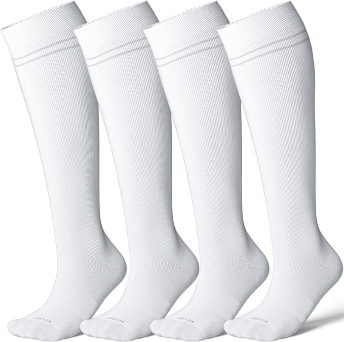 LEVSOX Viscose Made from Bamboo Compression Socks for Pregnant Women 20-30 mmHg Knee High Cute Mens Supports Socks for Travel by Levsox