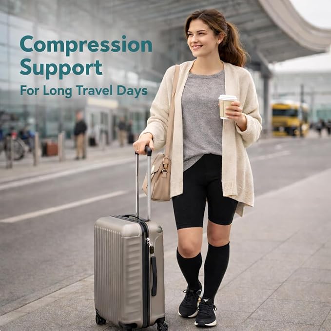 8 Pairs Compression Socks Women Men 15-20mmHg Knee High Support Circulation | Copper Nylon Graduated Stockings,Leg Fatigue, Nurses, Pregnancy, Running, Travel, Flight, Athletic, Medical - Image 7