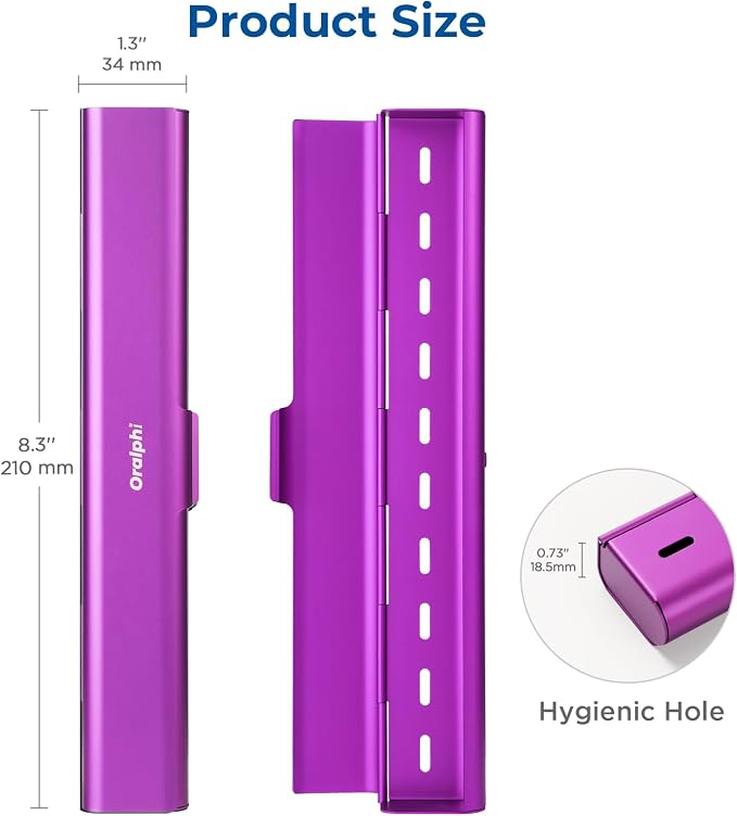 Aluminum Toothbrush Travel Case, Portable Travel Toothbrush Holder, Durable Manual Toothbrush Box Container for Traveling, Bathroom, Camping, Business Trip-Purple - Image 5