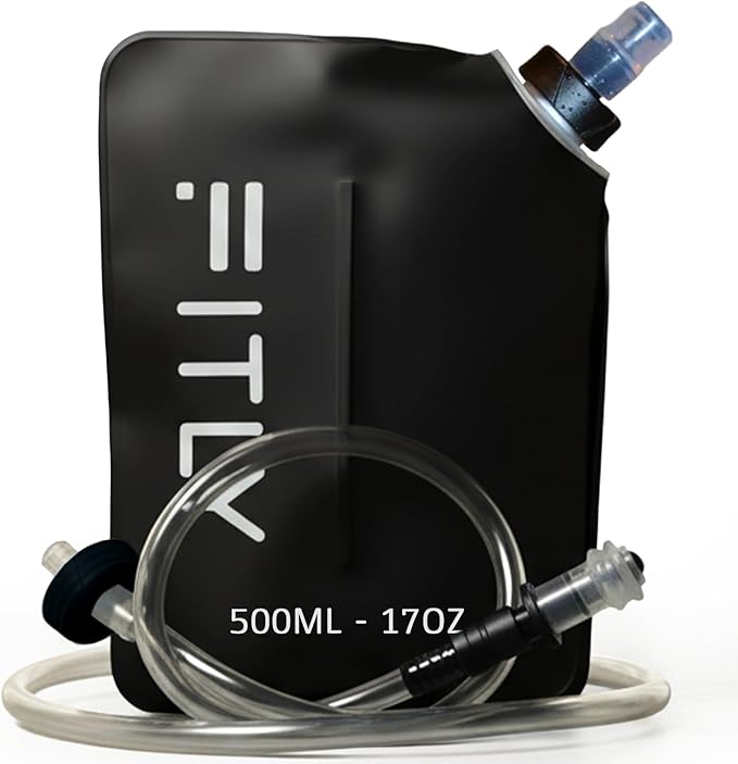 FITLY Soft Flask - Shrink As You Drink Soft Water Bottle for Hydration Pack - Folding Water Bottle Ideal for Running, Hiking, Cycling, Climbing & Rigorous Activity by FITLY