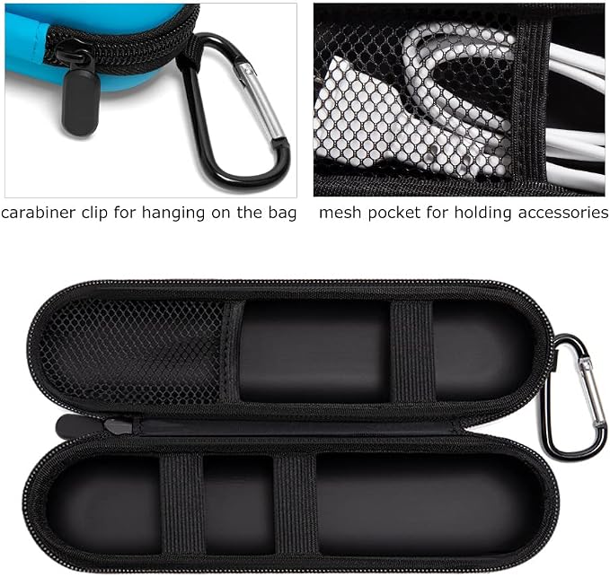 Nincha Electric Toothbrush Travel Case Compatible with Oral-B/Philips Sonicare/Colgate/Reach, and Most Electric Toothbrush, Includes 2 Universal Toothbrush Covers (Blue Case + Blue Covers) - Image 3