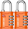 SURE LOCK TSA Approved 4 Digit Combination Lock, Heavy Duty Padlock with Red Dot Indicator for Gun Cases, Pelican Cases, Tool Boxes, Gym Lockers, Storage Units & Outdoor Gates (2, Orange) by Hopeyoucanstaysafe