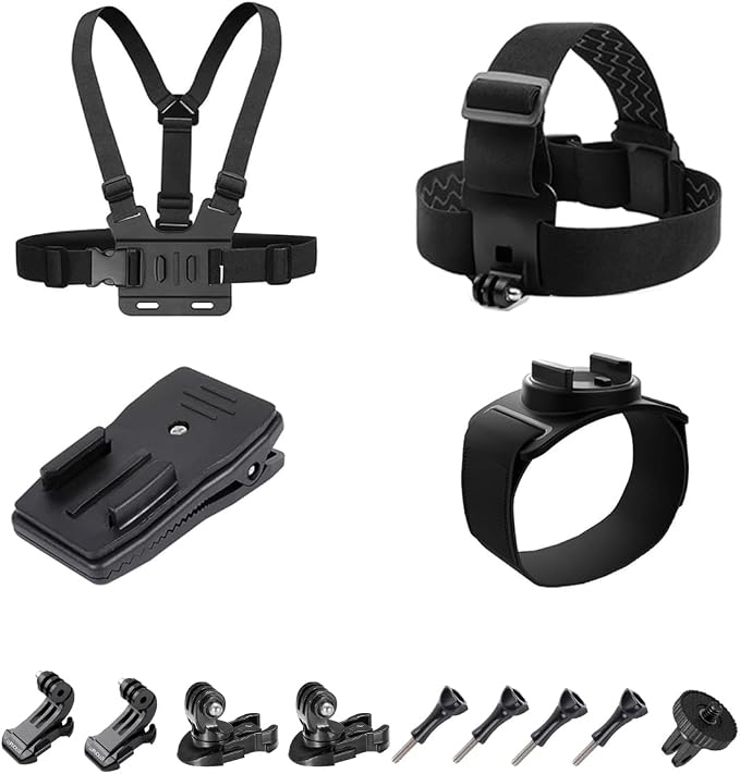 4 in 1 Camera Accessories Kit Head Strap, Chest Strap, Backpack Clip, Wrist Strap Mount Compatible with GoPro Hero 13 12 11 10 9 8 7 6 5 4, Session & Most Action Camera - Image 7