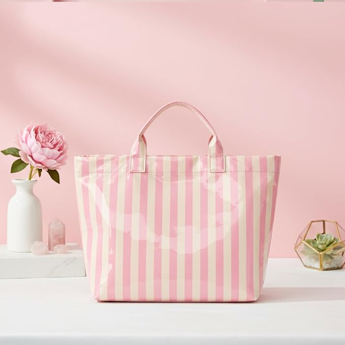 Lushandy PVC Tote Bag for Women Jelly Beach Bag Top Handle Hobo Handbag | Water-Resistant, Wipe Clean, Lightweight - Image 3