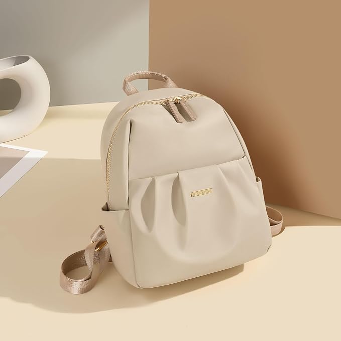 Small Backpack for Women, Cute Backpack Casual Work Daypack Purse for College Travel, fit 9.7 Inch, Apricot - Image 8
