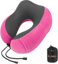 Travel Pillow - 100% Memory Foam - Travel Pillows for Airplane - Neck Pillow Airplane and Car Use - Memory Foam Travel Neck Pillow - Travel Essentials for Women and Men (Bubble Gum Pink) by VorgatoLuxury