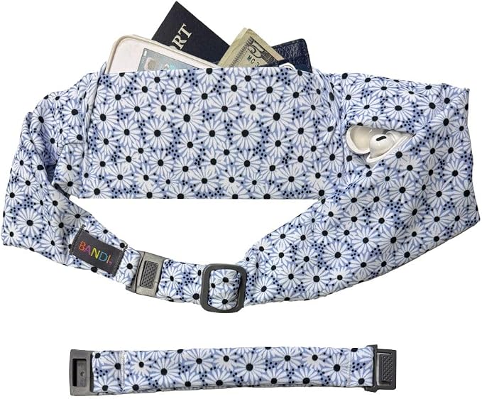 BANDI Plus Size Fanny Pack for Women – Travel-Ready Pocket Belt for Phone, Passport, Keys, Money, & Medical Devices (Pocketed Belt + Extender (28"-54"), Daisy Chain) by BANDI