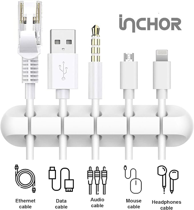 Cord Organizer for Desk, Cable Organizer Cable Holder 3 Pack White - Image 3