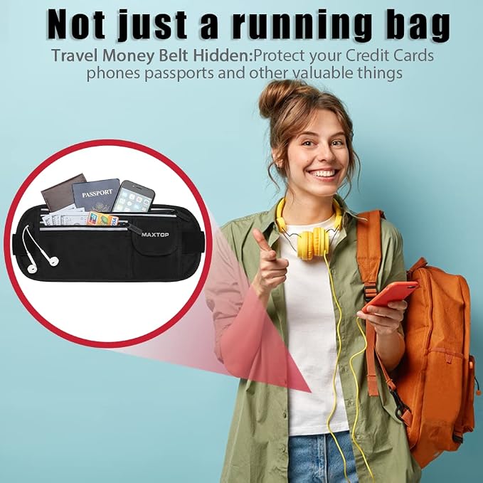 Slim Running Belt Fanny Packs for Women Men, Reflective Waist Pack Phone Holder for Walking Fitness Workout Exercise,Water Resistant Running Travel Belt Bag Jogging Pouch, Gym Accessories for Runner - Image 7