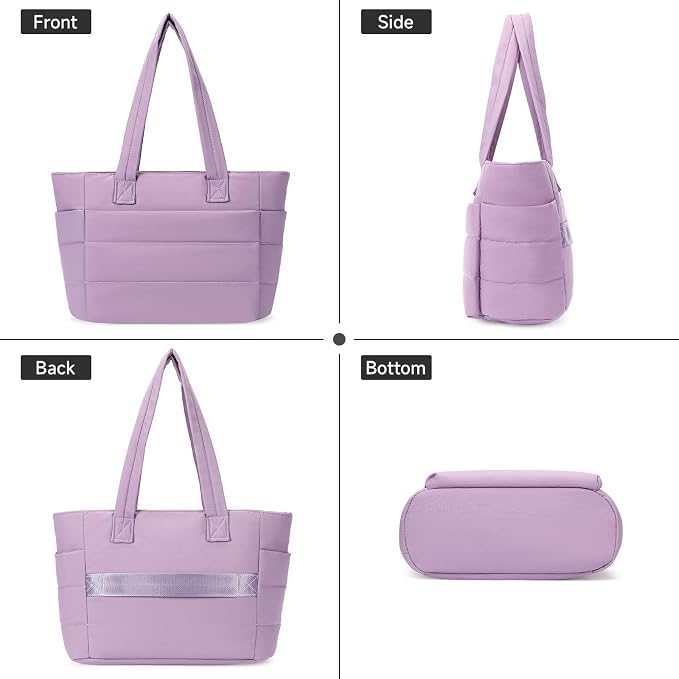 Corduroy Tote Bag for Women Crossbody Bags Lightweight Handbags Shoulder Bag with Zipper Pockets for Work Shopping - Image 4
