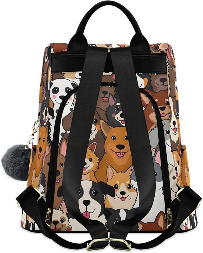 ALAZA Cute Dog Prints Puppy Animal Backpack Purse for Women Anti Theft Fashion Back Pack Shoulder Bag - Image 2