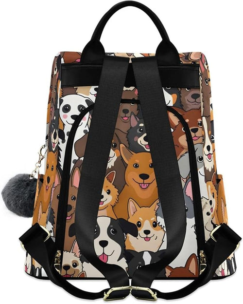 ALAZA Cute Dog Prints Puppy Animal Backpack Purse for Women Anti Theft Fashion Back Pack Shoulder Bag - Image 2