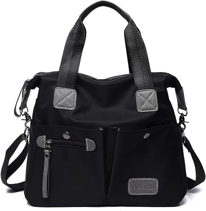 Tote Bag for Women,Multi Pockets Shoulder Handbag,Nurse Bag for Work,Large Cross body Purse,Fashion Nylon Top Handle Satchel by YouNuo