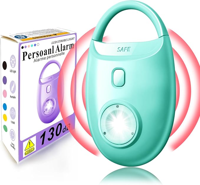 Safe Sound Personal Alarm, 130DB Personal Security Keychain with LED Strobe Light, Emergency Safety Device for Women, Men, Children, Students by SRTKBEU