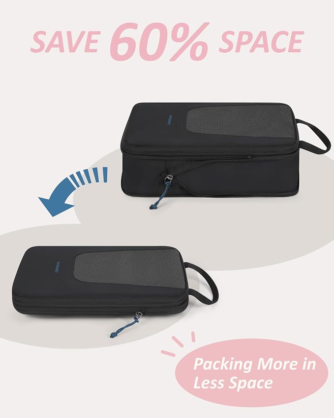 BAGSMART Compression Packing Cubes for Travel, 6/5/4set Lightweight Packing Organizers, Summer Travel Essentials Suitcase Organizer Bags Set - Image 4