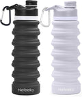 Nefeeko Collapsible Water Bottle, 26oz Silicone Foldable Water Bottles | Leakproof BPA Free Travel Water Bottles with Carabiner,Portable Sport Water Bottles for Camping,Hiking Outdoor Indoor Sport by Nefeeko