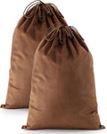 2 Pcs Shoe Bags for Travel, Dust Velvet Bag, Mocha Mousse, 17.3x12.6 Inch | Washable & Reusable Travel Shoe Bags, Dustproof Shoe Bags with Drawstring Closure, Suitable for Travel, Home Storage by WelcometoFantasyLife