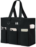 Becokan Large Tote Bag for Women Waterproof with 12 Pockets Top Zipper Closure Utility Teacher Nurse Bags for Work School by BecokanBeachBagSpecialist