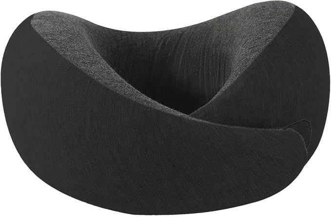 Travel Neck Pillow Airplane, Memory Foam Travel Pillows for Comfort on Sleeper Hold Compact and Ergonomic Design for Traveling Car Rides Home Road Trip Essentials for Adults and Kids (Black) by Unknown