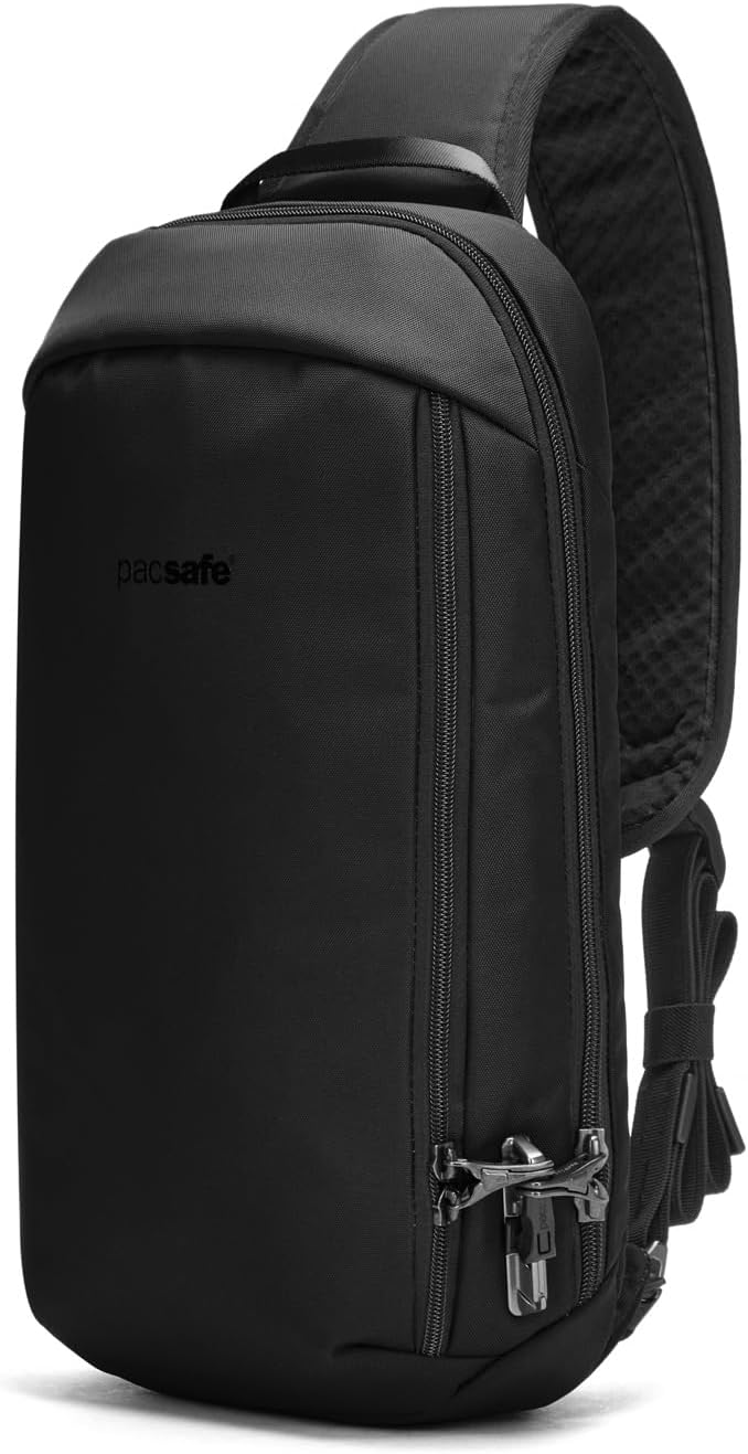 Pacsafe Vibe 325 10 Liter Anti Theft Sling Bag/Crossbody-Fits 13 inch Laptop Casual Daypack, Black, One Size - Image 2