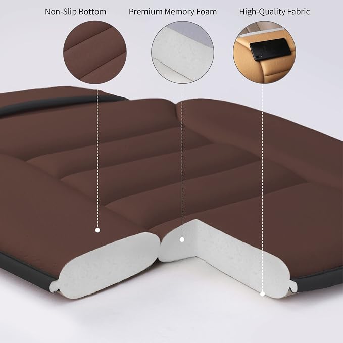 Lofty Aim Car Seat Cushion for Driving, Memory Foam Driver Seat Cushion | Car Seat Cushion for Long Driving, Automotive Seat Cushion for Pain Relief, Car Seat Pillow Fits Vehicles, Office, Brown - Image 3