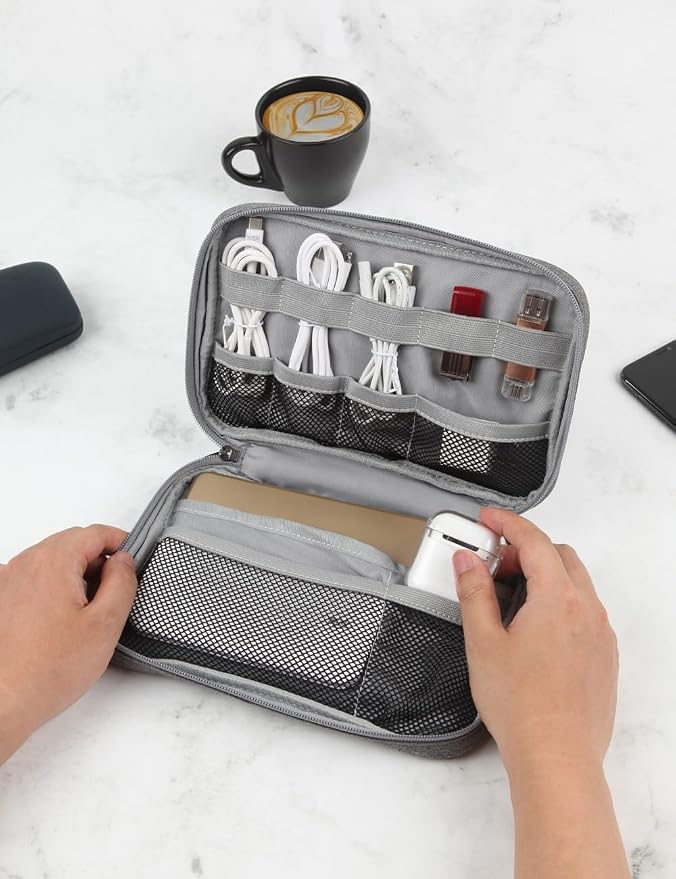 GOX Tech Pouch Accessories Case Organizer for Travel Small Electronics Bag | Cord Organizer for Travel, Electronics travel Organizer Travel Case, Mouse and Charger Pouch - Image 3