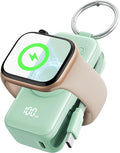 INIU SnapGo Portable Charger, 5000mAh Mini Power Bank for Apple Watch, Green | 20W Fast Charging, Travel Keychain, Built-in USB-C Cable, Flight-Safe, Battery Pack for Apple Watch, iPhone 17 etc, Green by INIU