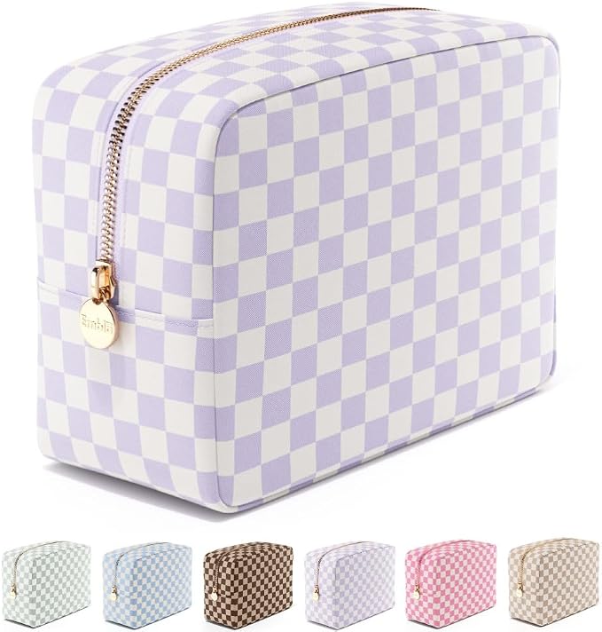 Makeup Bag for Women, Travel Cosmetic Organizer, Waterproof Toiletry Pouch | Large Nylon Cosmetic Bag with Zipper, Water-Resistant Beauty Pouch for Purse, Travel Essentials, Make up Case by Embla