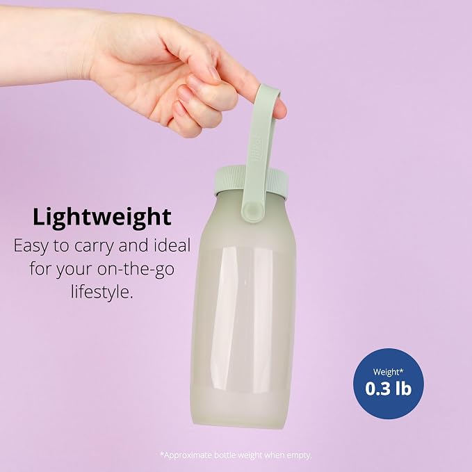 BLUE GINKGO Collapsible Water Bottle – Lightweight, Foldable Silicone Bottle for Travel, Hiking, and Camping (16.9oz, Made in Korea, Olive Green) - Image 4