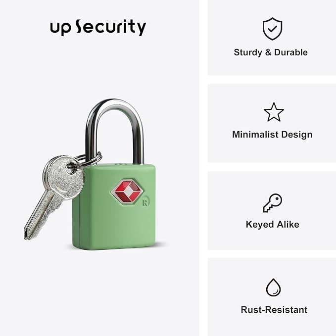 TSA Locks for Luggage, Luggage Locks TSA Approved 4 Pack for International Travel Essentials, Small Padlock with Key, Mini Padlock for Bag, Suitcase, Backpack, Purse Zipper, Case, Drawer - Image 2