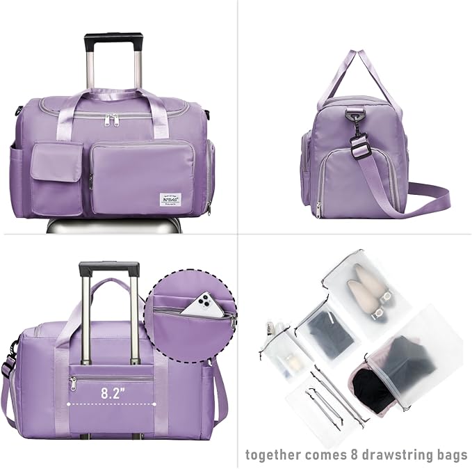 NPBAG Women Travel Duffel, Multi Functional Large Expandable Weekender Carry-on Tote, Gym Workout Overnight Bag, Mommy Hospital Bag for Labor and Delivery - Image 2
