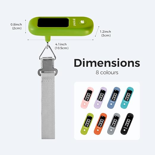 pack all Digital Luggage Scale for Travel, 110Lbs Capacity, 0.1Lb Precision | Handheld, Backlit LCD Display, Lb/Kg/Oz Conversion, Tare Function, Battery Included, Apple Green - Image 8