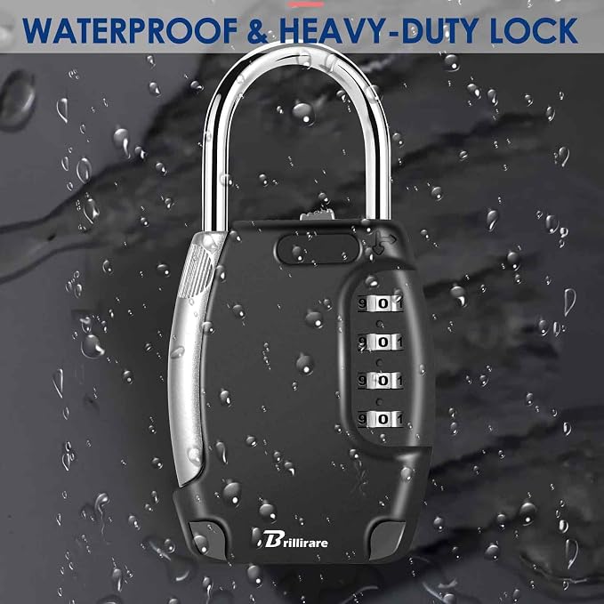 Lockbox Portable, Key Safe Storage Box Alloy, Realtor's Hanging 4 Digits Combination Lock Box Waterproof, Metal Resettable Key Hider for Home, House Keys, Vacation Rentals-Black - Image 5