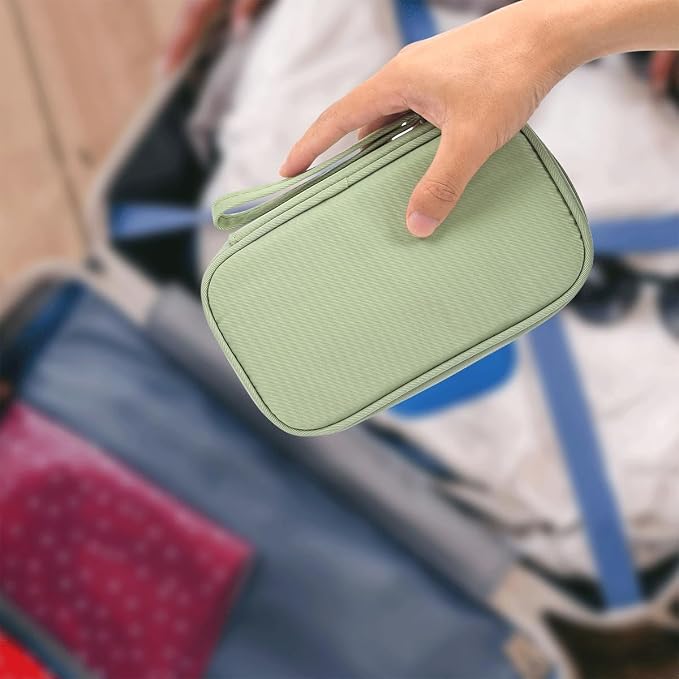 CAAORDKSO Small Cable Organizer Bag, Travel Cord Charger Organizer Case Waterproof Accessories Pouch, Electronic Carrying Case Bag for Cable, Cord, Charger, Phone, Power Bank, Earphone (Mint Green) - Image 5