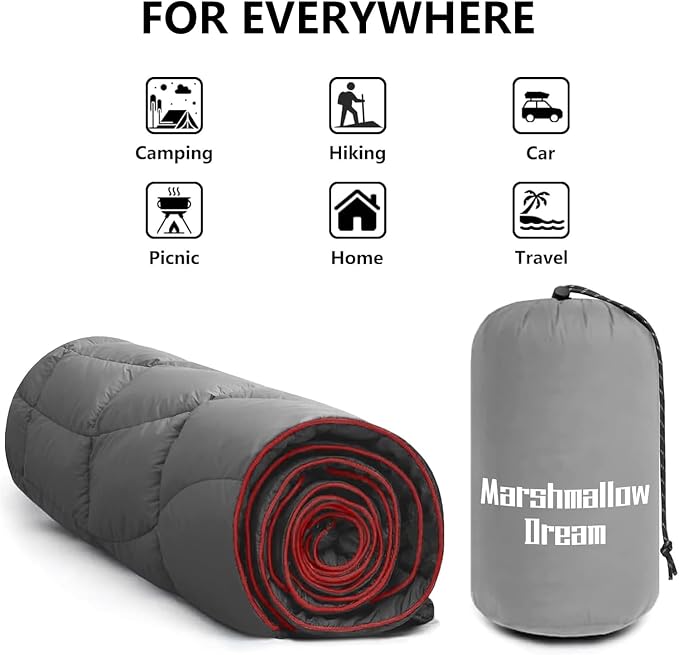 Camping Blanket,MINI Puffy Blanket Lightweight Windproof Water Resistant for Outdoors,Hiking,Beach,Car,Picnic,Stadium - Image 5