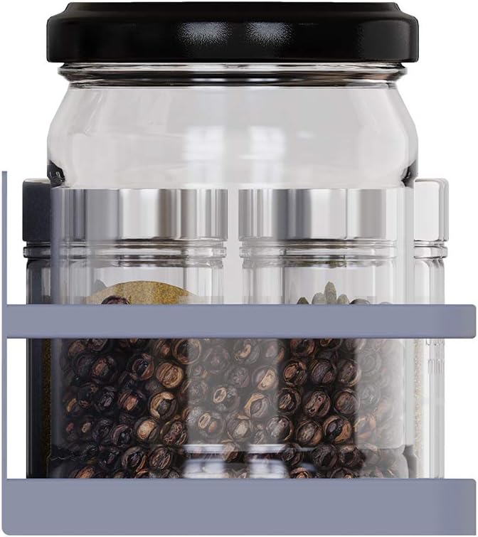 Magnetic Spice Rack Organizer Single Tier Refrigerator Spice Storage Shelf, Easy to Install The Side of The Refrigerator Can Hold spices (Gray 2) - Image 3