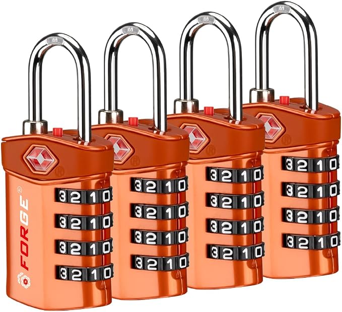 Forge Travel Lock,TSA Approved Luggage Locks for Air Travel, Gym Lockers, School Lockers, Pelican Cases, Gun Case, Easy Read Dials, Durable Alloy Body by Forge