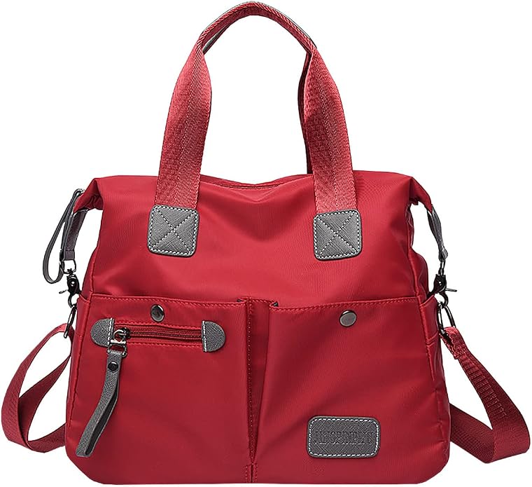 Tote Bag for Women,Multi Pockets Shoulder Handbag,Nurse Bag for Work,Large Cross body Purse,Fashion Nylon Top Handle Satchel by YouNuo