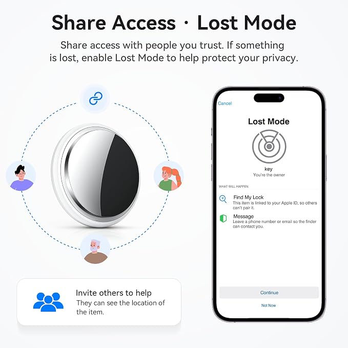 Air Tracker Tag-2 Pack, Smart Item Tags [Apple MFi Certified] | With Find My app (iOS Only), Key Finder Locator Luggage Tag for Keys, Bags, Wallets, Backpack, Suitcases, Replaceable Battery - Image 8
