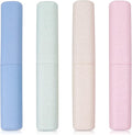 Hooqict 4 Pack Travel Toothbrush Case Portable Travel Toothbrush Holder Plastic Toothbrush Container Protector Cover Case for Traveling, Bathroom, Camping, Home, School, Business by Hooqict