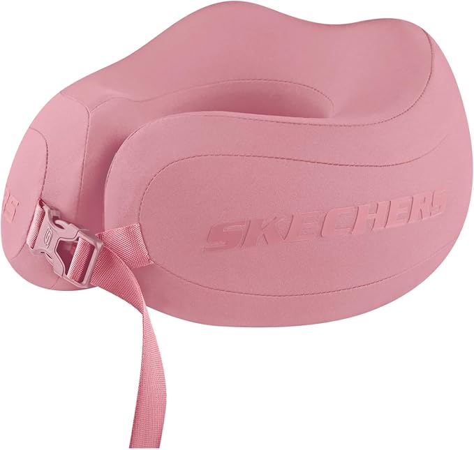 Skechers Neck Pillow for Traveling,Memory Foam Travel Neck Pillow for Airplane Travel Pillow for Flight Headrest Sleep, Portable Plane Accessories,Pink by Unknown