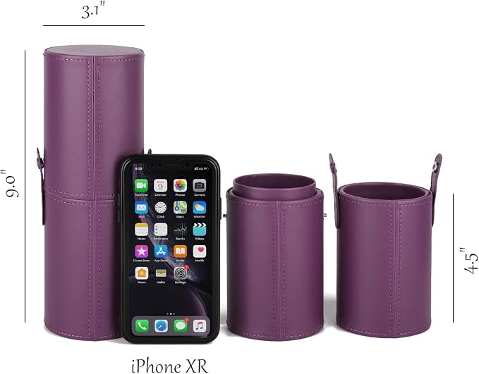 Narwey Makeup Brush Holder Travel Brushes Case Bag Cup Storage Dustproof for Women (Purple) - Image 6